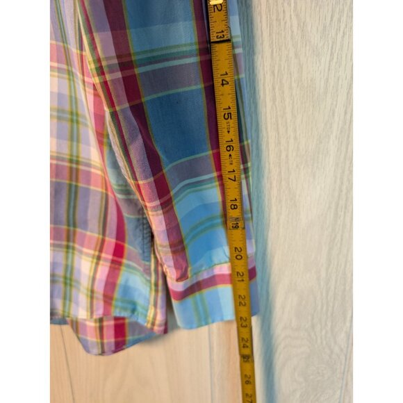 Alan Flusser Shirt Mens Medium Long Sleeve Plaid Button Down Cotton Casual - Picture 7 of 8